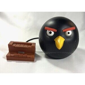 Gear4 Angry Birds Black Bird Speaker Only Bass Boost Aux Input Tested & Working